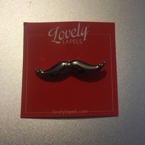 Mustache lapel pin